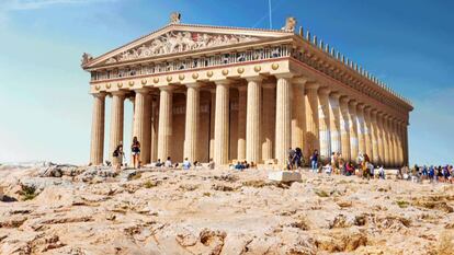 Vista do Partenon, em Atenas, Grécia.