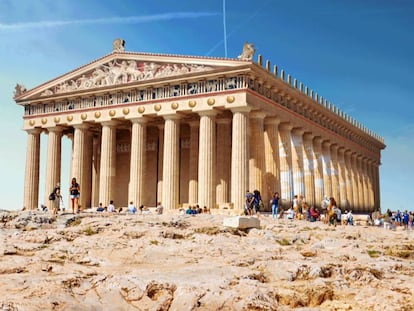 Vista do Partenon, em Atenas, Grécia.