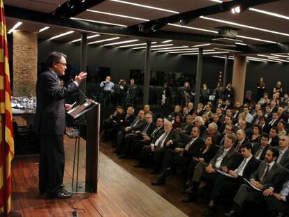 Artur Mas, ayer en la clausura de la Asamblea de la Associació Catalana de Municipis.