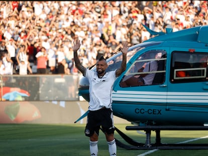 Arturo Vidal en el estadio Monumental, el 1 de enero.