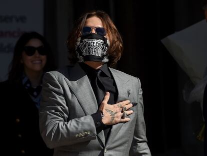 Johnny Depp, en el último día de su juicio contra 'The Sun', el 28 de julio de 2020, en Londres.