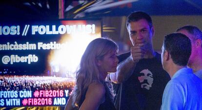 Pedro Sánchez, en el Festival Internacional de Benicàssim en la madrugada del viernes al sábado.