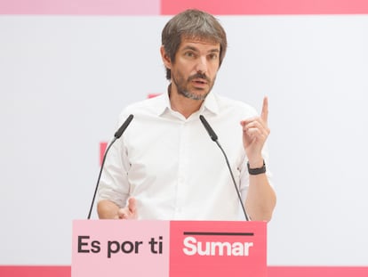 El portavoz de Sumar, Ernest Urtasun, el pasado 24 de julio.