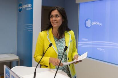 Paula Prado, portavoz del PP gallego, este miércoles en la sede del partido
