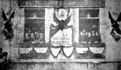 Opositores a Porfirio Díaz en el balcón del diario 'El Hijo del Ahuizote', 1903.