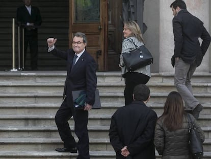 El expresidente Artur Mas llega al Palacio de Justicia de Barcelona.