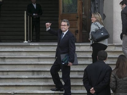 El expresidente Artur Mas llega al Palacio de Justicia de Barcelona.