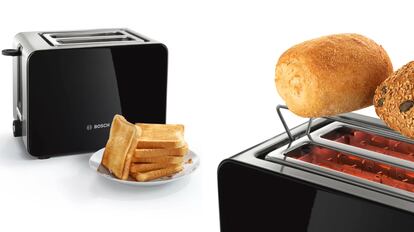 El selector de funciones de este pequeño electrodoméstico para tostar el pan es de diseño circular.