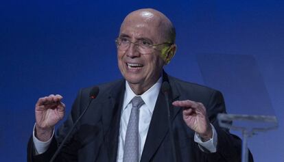 Ministro da Fazenda, Henrique Meirelles, participa de evento para investidores em S&atilde;o Paulo.