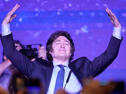 El candidato presidencial argentino Javier Milei.