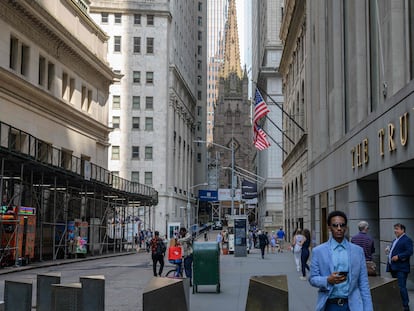 Rua da Bolsa de Nova York no dia 15 de julho