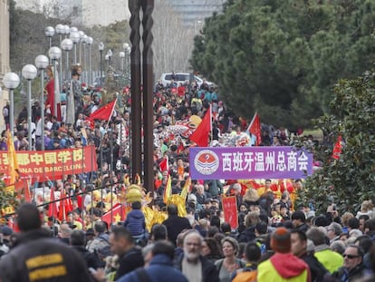 Celebración en Barcelona del año nuevo chino, sobre todo por la comunidad de este país asiático. 