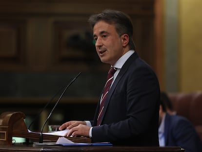 Diego Movellán, alcalde de Camargo, durante una sesión en el Congreso en 2022.