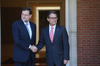 Última reunión entre Mariano Rajoy y Artur Mas en el Palacio de la Moncloa.