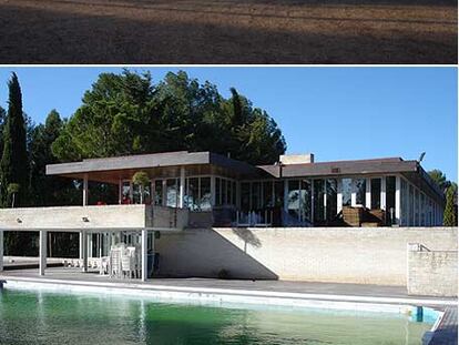 Rehabilitación de Rafael de la Hoz del Convento de las Salesas en Córdoba. (1959-1962). Abajo Real Sociedad del Tiro de Pichón en Albolote (Granada). La edificiación es de José María García de Paredes (1966-1967).