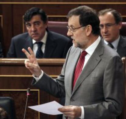 El presidente del Gobierno, Mariano Rajoy, en el Congreso de los Diputados.