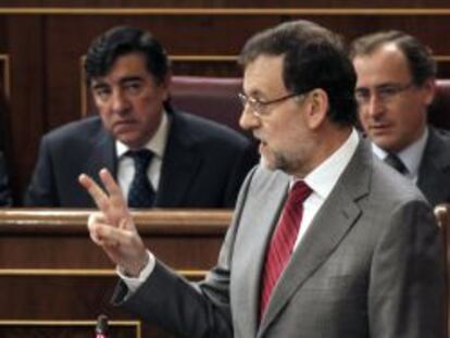 El presidente del Gobierno, Mariano Rajoy, en el Congreso de los Diputados.