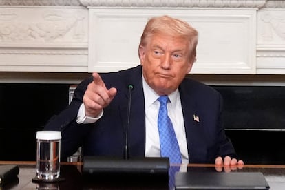 Donald Trump en la Casa blanca este viernes.