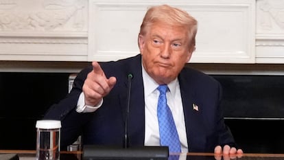 Donald Trump en la Casa blanca este viernes.