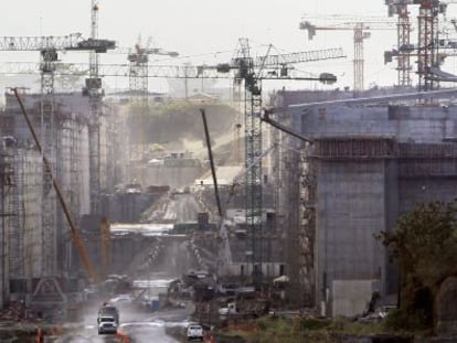 Vista de las obras del Canal de Panamá el 3 de enero