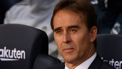 Julen Lopetegui, durante o clássico do domingo no Camp Nou.