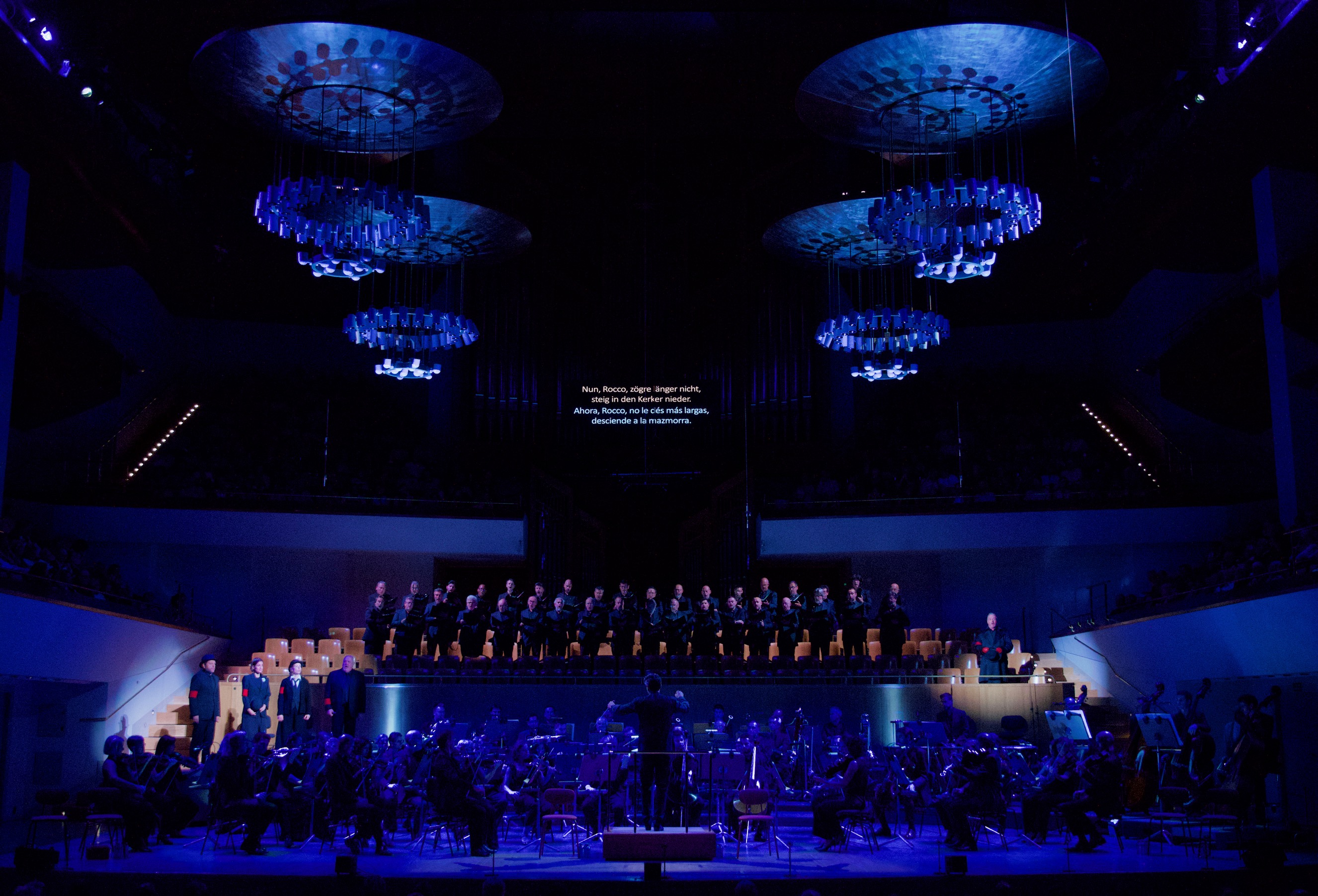 Visión general del escenario al final del primer acto de ‘Fidelio’, el viernes, 20 de septiembre, en el Auditorio Nacional.