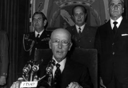 Franco va aparèixer acompanyat de la seva plana major el 1973.