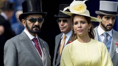 La princesa Haya Bint Al Husein, con el emir de Dubái en Epsom (Inglaterra) en 2017.