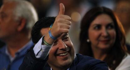 Juan Manuel Moreno Bonilla, en un reciente acto electoral.