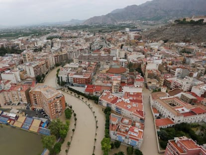 Vista aérea de Orihuela tras la DANA de 2019.