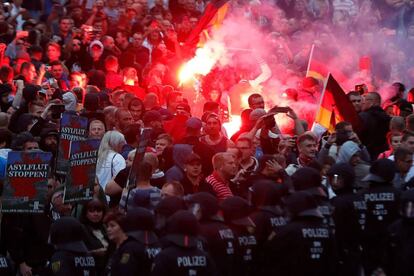 Manifestación de la extrema derecha en Chemnitz.