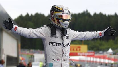 Hamilton, este domingo, tras imponerse en el Red Bull Ring.