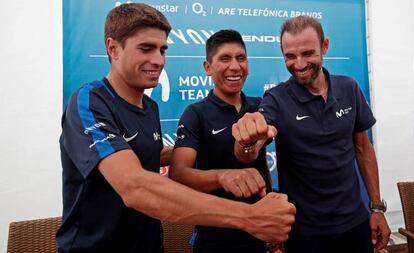 Landa, Nairo y Valverde el pasado 6 de julio.