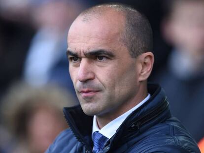 Roberto Mart&iacute;nez, en un partido del Everton en marzo. 