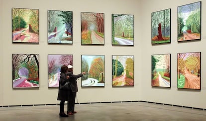 Una muestra de las 51 piezas realizadas con Ipad como complemento del lienzo 'La llegada de la primavera en Woldgate'