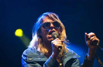 Ariel Pink's Haunted Graffiti, ayer durante su concierto en el recinto del Fórum, en Barcelona.