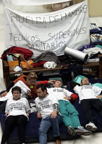 Protesta de los técnicos sanitarios en Madrid.