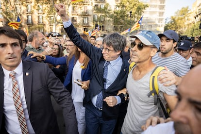 Carles Puigdemont, durante su aparición en Barcelona este jueves.