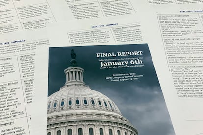 Páginas del informe final sobre el ataque del 6 de enero de 2021.