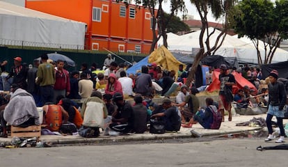 Usuários de drogas na região da Cracolândia em São Paulo, em 2017.