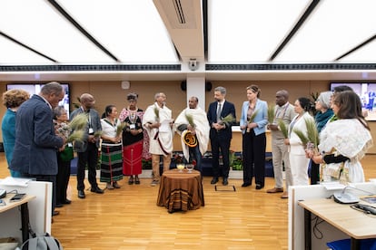 Ceremonia de inauguración del Foro de los Pueblos Indígenas en el FIDA el 10 de febrero de 2025.