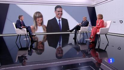 El presidente del Gobierno, Pedro Sánchez, durante la entrevista en TVE el lunes por la noche.