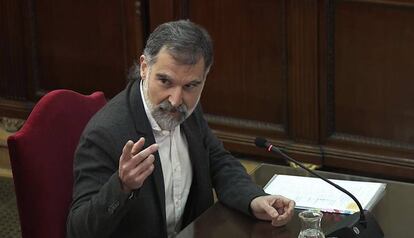 Jordi Cuixart, durant la seva declaració.