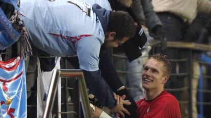 Yoel tras un partido con el Celta.