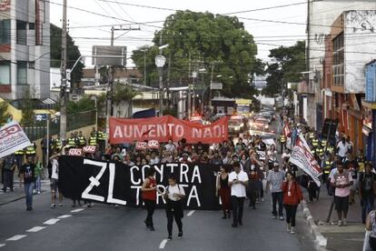 Ato contra a tarifa em São Miguel Paulista.