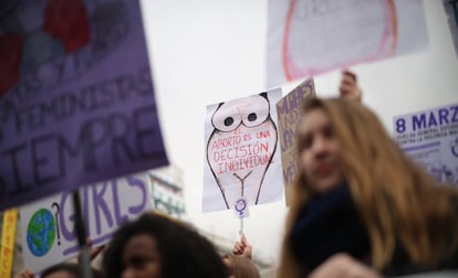 Manifestación del 8M en 2018, en Madrid.