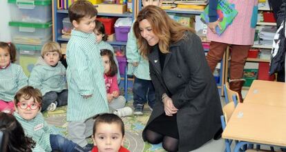 Susana Díaz, en el colegio que ha inaugurado en Jerez.