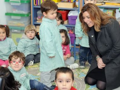 Susana Díaz, en el colegio que ha inaugurado en Jerez.