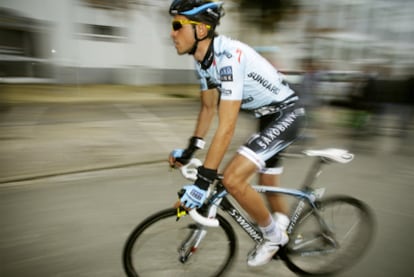 Contador, durante la etapa