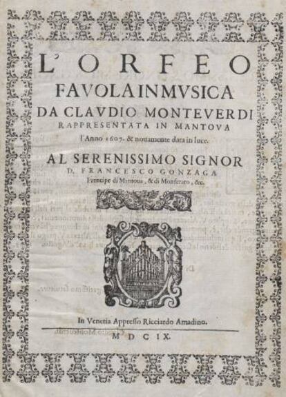 Portada de 'L'Orfeo'.